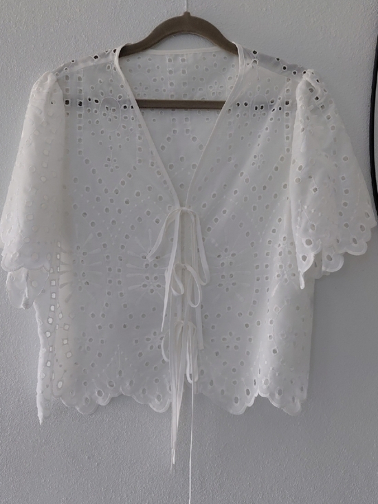 SHEIN Tops - Shein White Eyelet Boho Blouse